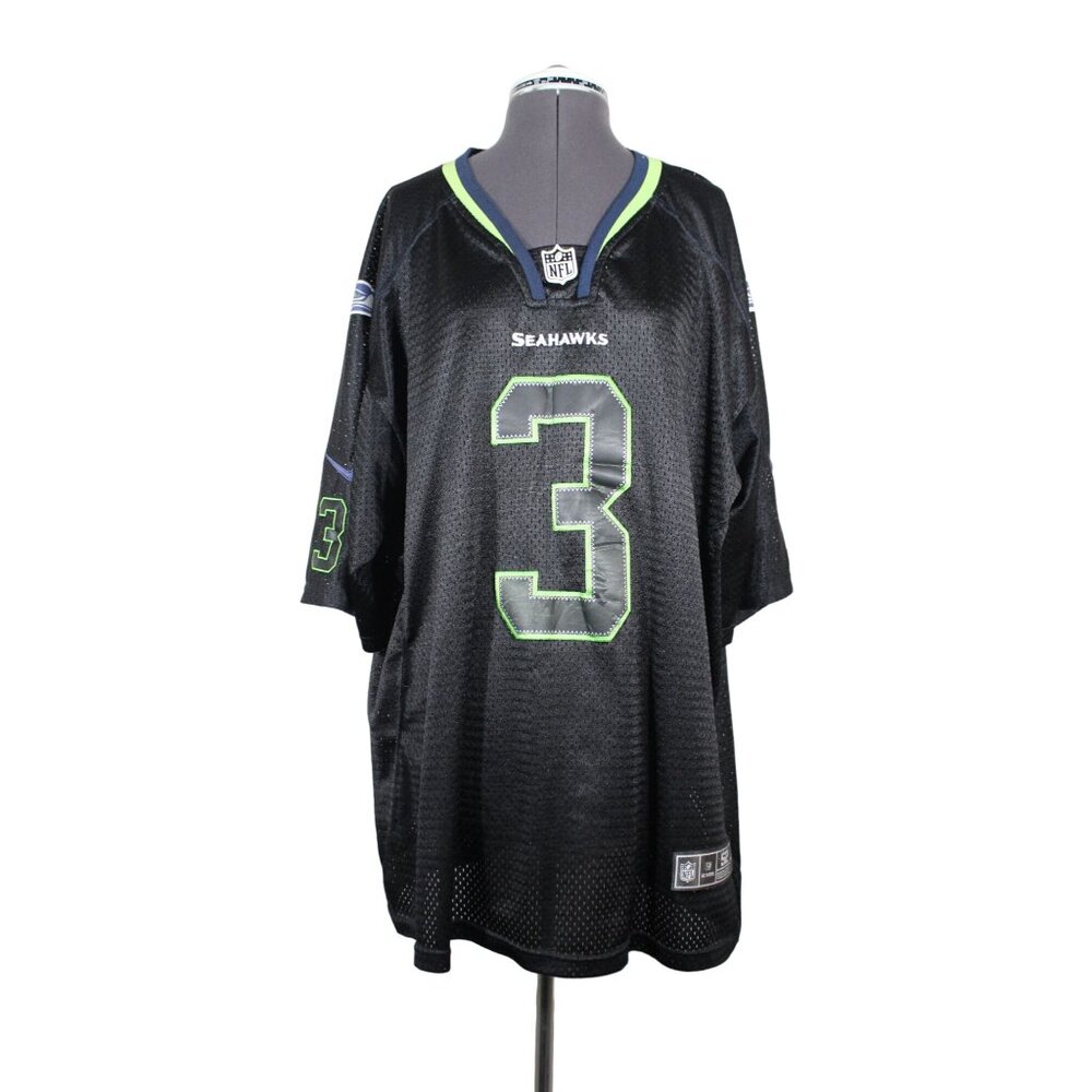 Nike NFL Players On Field black Seahawks #3 Wilson short sleeve‎ football jersey